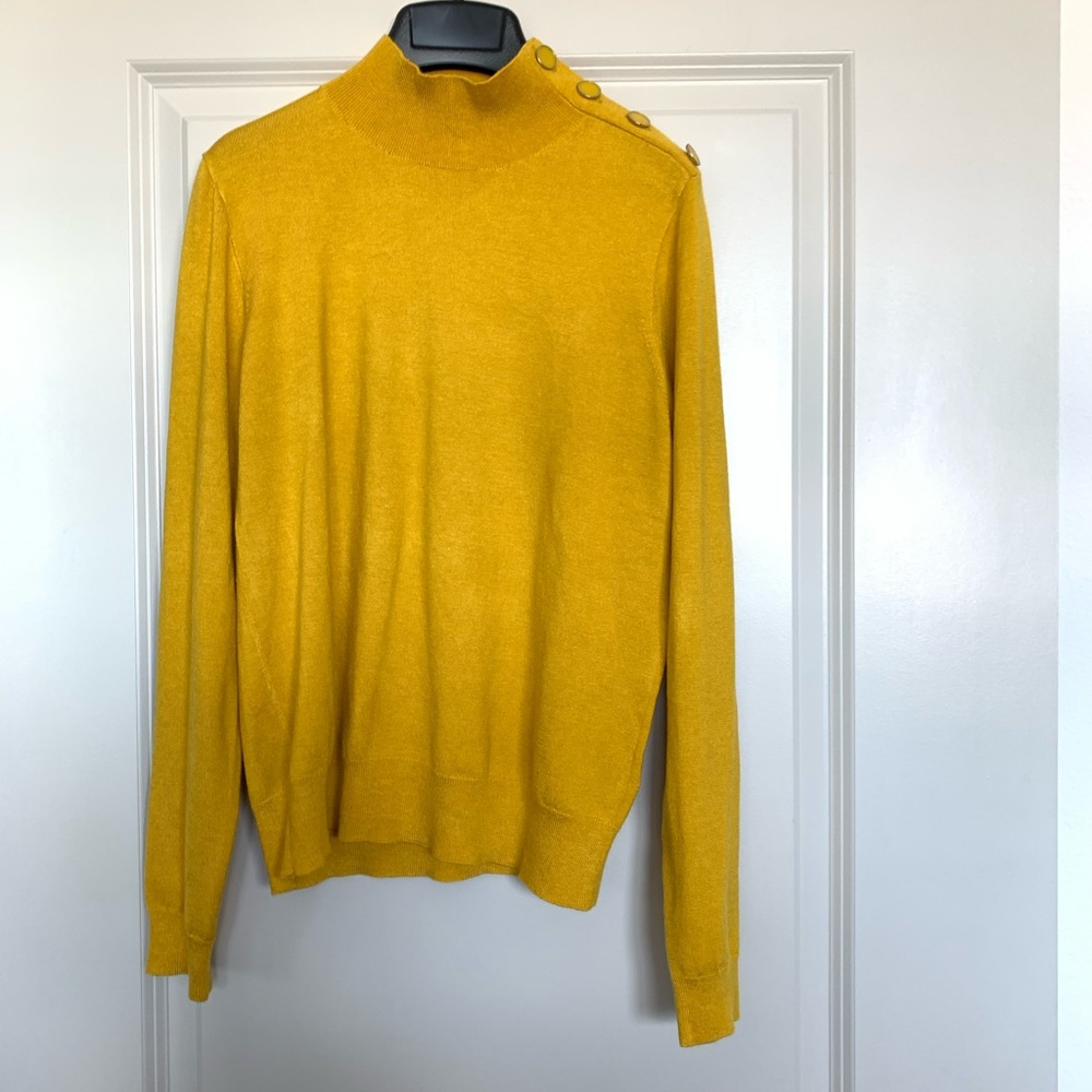 Silk-blend shoulder-button sweater